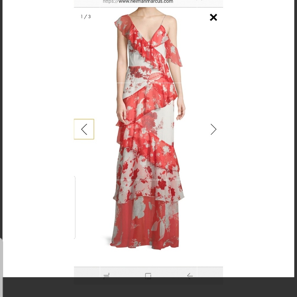 Alice +Olivia Olympia Asymmetric Silk Ruffle Dress